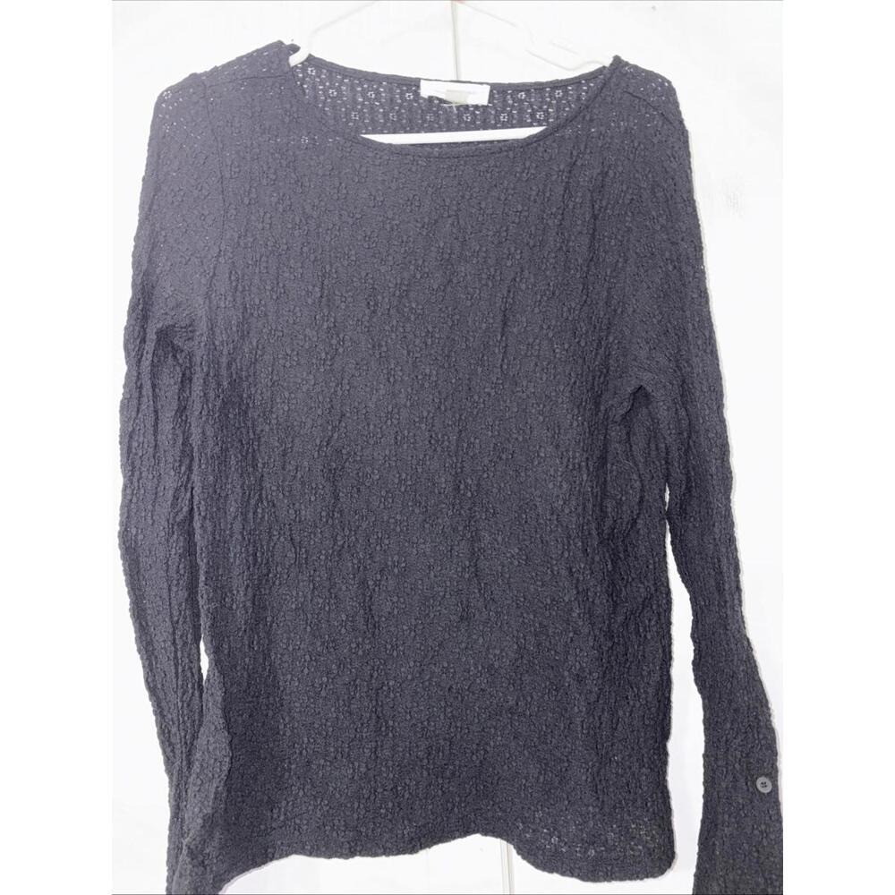 Treasure & Bond Large Blk Pullover Bell Button Sleeve Stretchy NWOT Fairy Gothโ